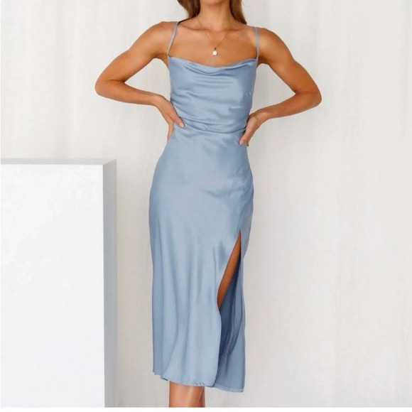 Hello Molly Dresses & Skirts - Hello Molly Satin Cowl Neck Midi Dress NWT Sz 6